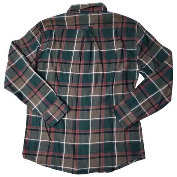 Mocha Overland Plaid - Eddie Bauer Men's 100% Cotton Easy Care Warm Brushed Twil - Picture 2 of 2